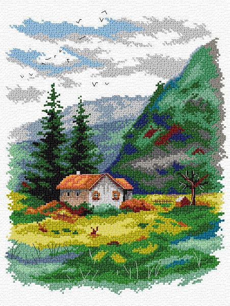 Kit de punto de cruz contabilizado Landscape 136CS para venta al por mayor de Wizardi