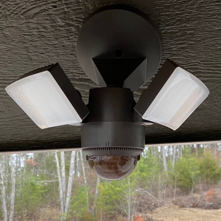 FLI Products - Wholesale Outdoor/Lawn Light - IQ America Motion Sensor Security Flood Light, Wall Eave or Soffit Universal Mt, 1100 Lumen LED Yard Barn Shed Storage Attic Workshop Garage Light BZ