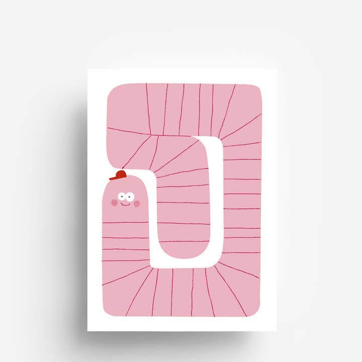 Cartão Postal Big Worm DIN A6 por atacado de jungwiealt