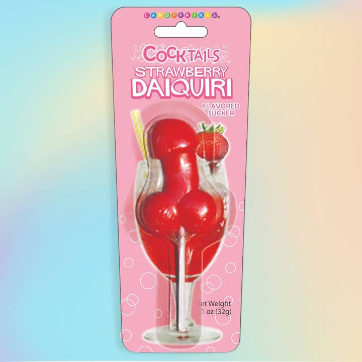 Little Genie Productions - Wholesale Lollipop - ***SALE***COCKtail Suckers- Penis Lolli Strawberry -Daiquiri