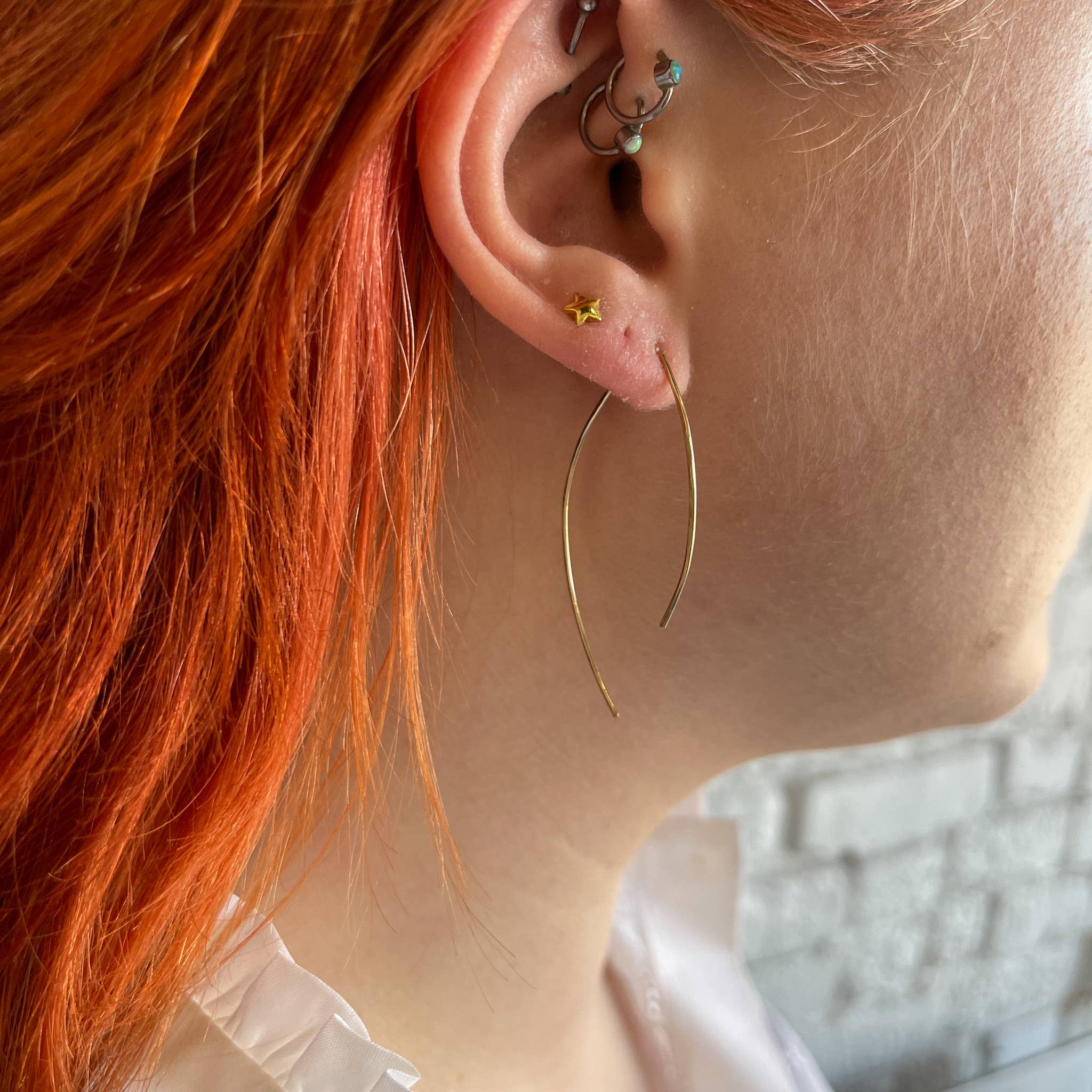 Red Giraffe Designs - Wholesale Dangle Earrings - Minimalist Asymmetric Wire Arch Earrings5