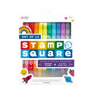 Stamp-A-Square: Doppelseitige Marker (Set mit 12 Stück) für den Großhandel von OOLY