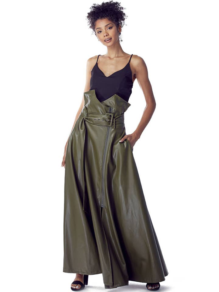 TOV - Vente Jupe – femme - Jupe taille haute en cuir végan7