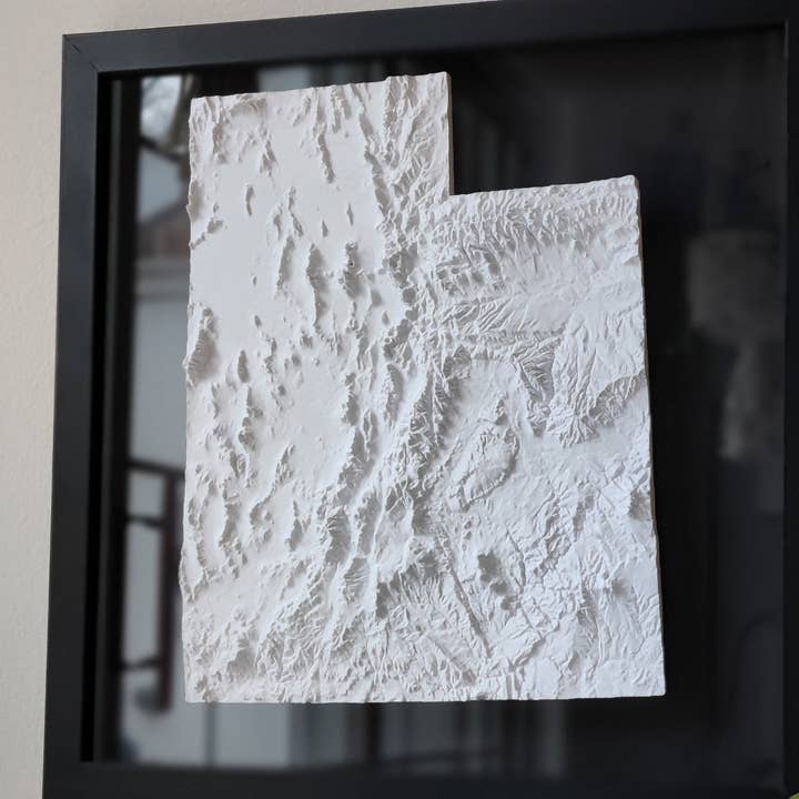Utah 3D Topographic Map | 3D State Map of Utah Wall Art for wholesale by Micropolitan