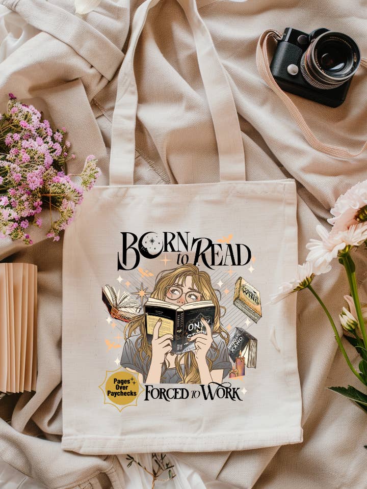 Nascido para Ler, Forçado a Trabalhar Edição Fourth Wing Saco de Lona por atacado de Shadows of Sunshine