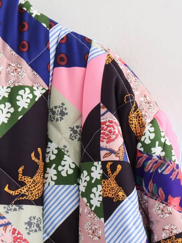Mult Unique bohemian Patchwork quilted jacket for wholesale on Faire