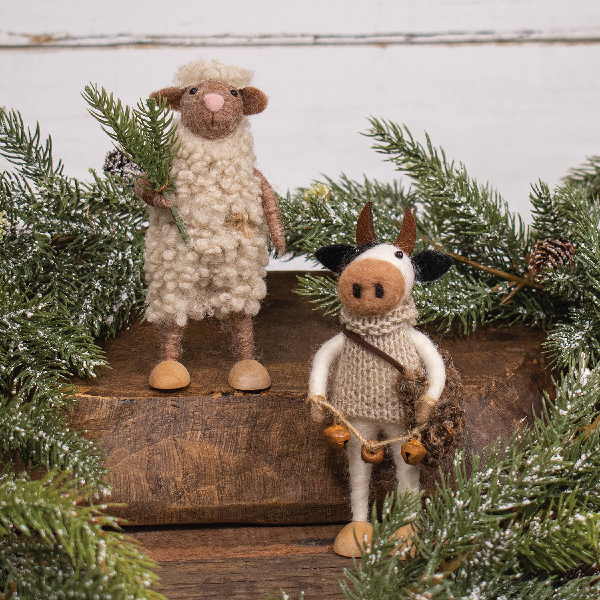 Bright Ideas - Wholesale Ornament - Sheep with Sprig Felted Ornament2