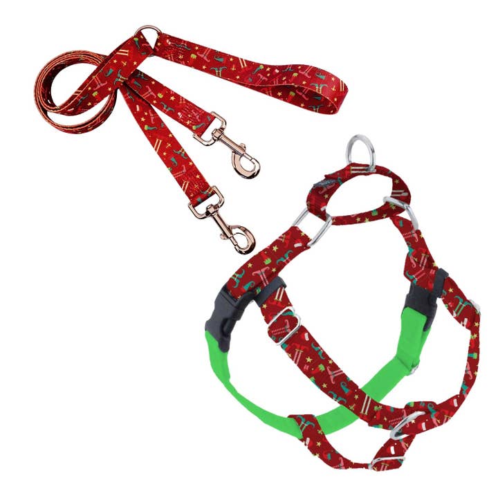 Arnês sem puxar EarthStyle Elf Shoes Freedom com trela por atacado de 2 Hounds Design