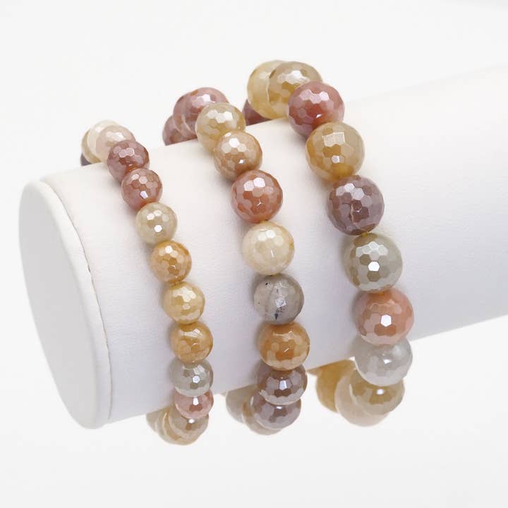Mystic Rutilated Jade Faceted Stretchy Bracelet, Sku#EF420 for wholesale by BestBeads&Beyond