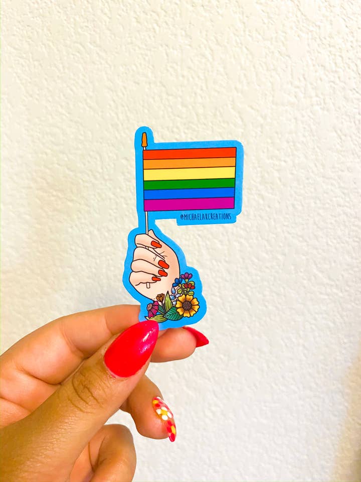 LGBTQ Flag Sticker |Stickers for Hydroflask | Pride Stickers for wholesale by Michaela K Creations