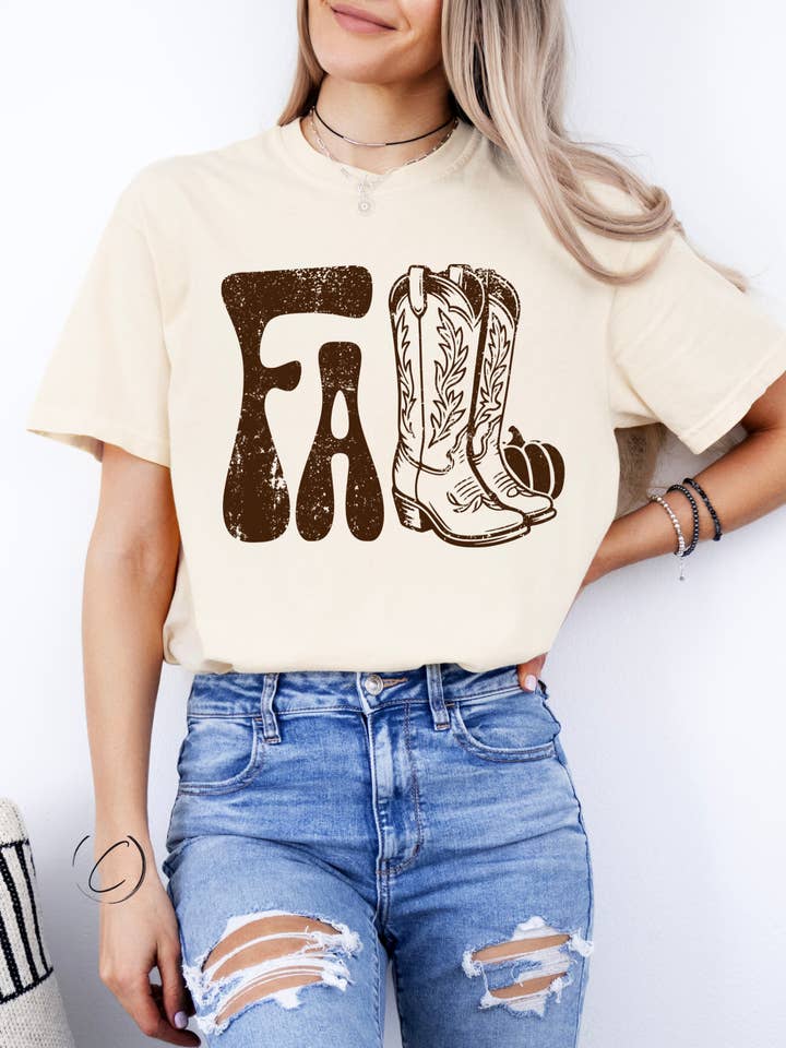Fall Boots Graphic Tee for wholesale by CMD Wholesale
