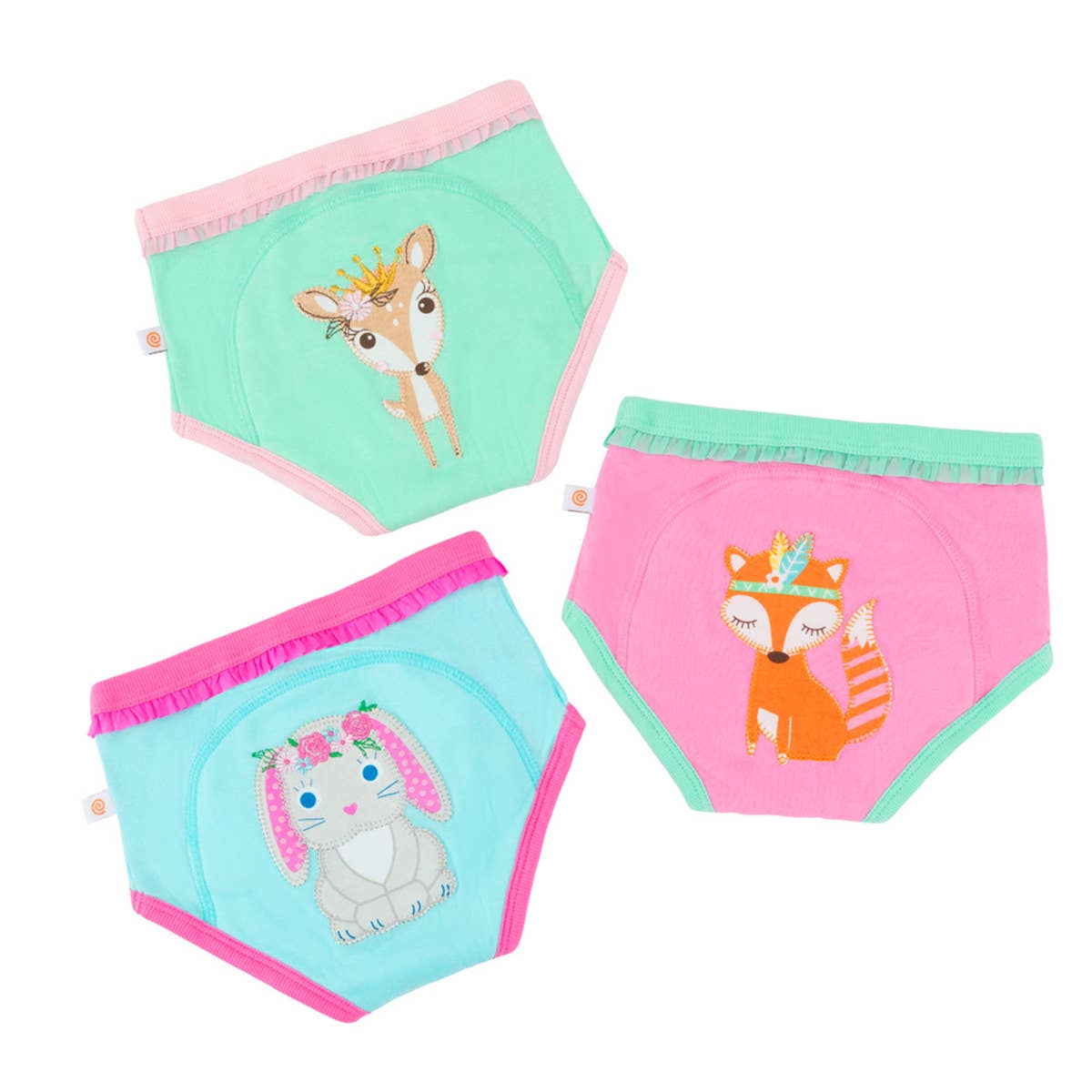 ZOOCCHINI – wholesale Underkläder/blöjskydd - Baby – Ekologisk Bomull 3 PC Potty Träningsset - Woodland Prinsessor