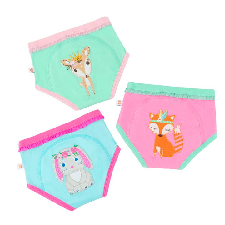 ZOOCCHINI – wholesale Underkläder/blöjskydd - Baby – Ekologisk Bomull 3 PC Potty Träningsset - Woodland Prinsessor0