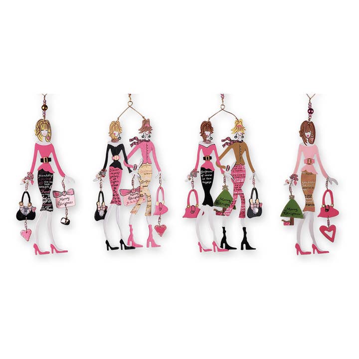 Sunset Vista Designs - Wholesale Ornament Set - Girlfriends Ornaments 4 Asst