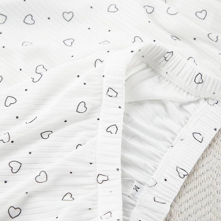 White Valentine's Day love pajamas pants three piece set for wholesale on Faire