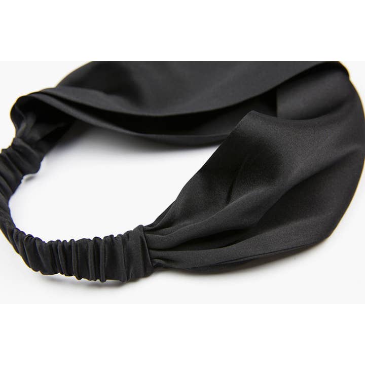 ilks – Bandana - Mulher por atacado – Faixa de cabelo de seda preta1