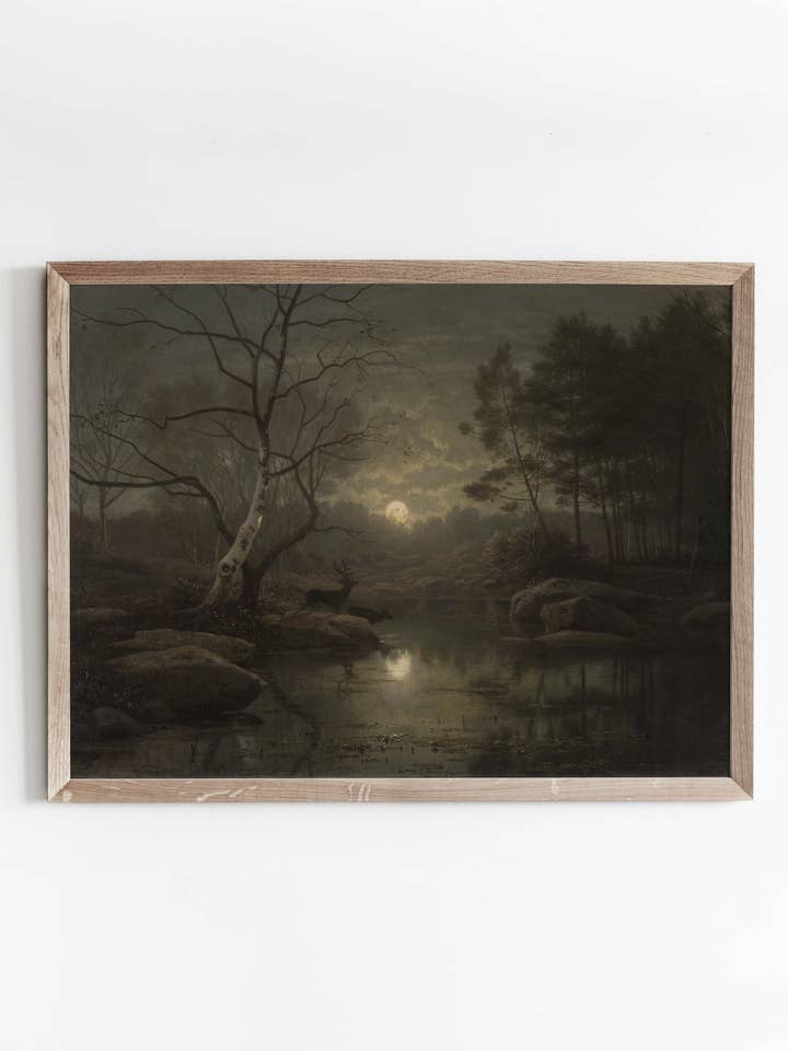 Donker boslandschap in het maanlicht voor wholesale door Arteve Gallery