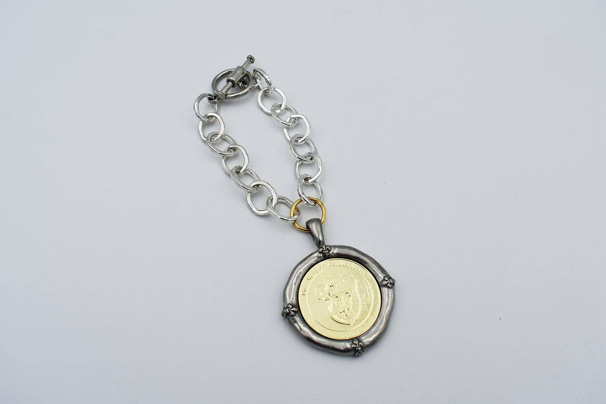 Jennifer Ponson Jewelry Designs – wholesale Charm/dangle bracelet – Italian Treasures Collection Silver Chain Bracelet with Cross0