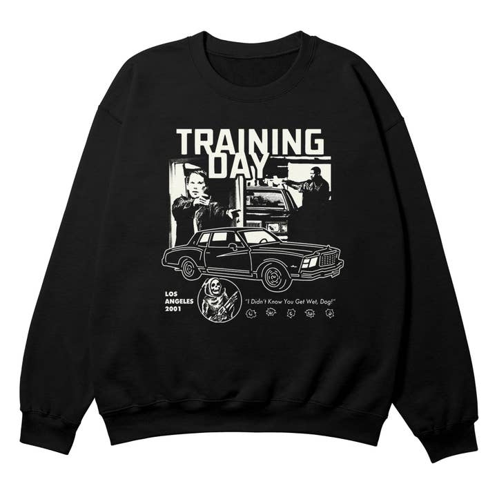 Crewneck noir Training Day pour la vente par Boss Dog