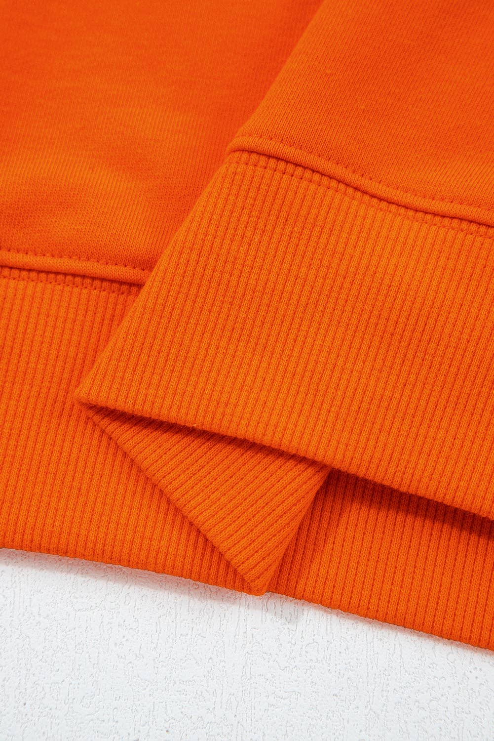 Orange Varsity Striped Sleeve Drop Shoulder Sweatshirt and Short Set for wholesale on Faire6