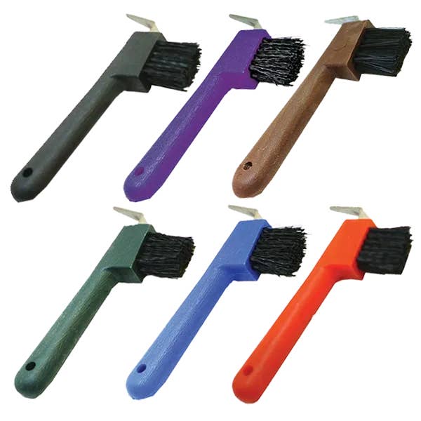 Smart Horse Gear - Wholesale Horse Conditioner/Grooming Aid - Hoof Pick with Brush / Plastic / Metal Pick / 7"