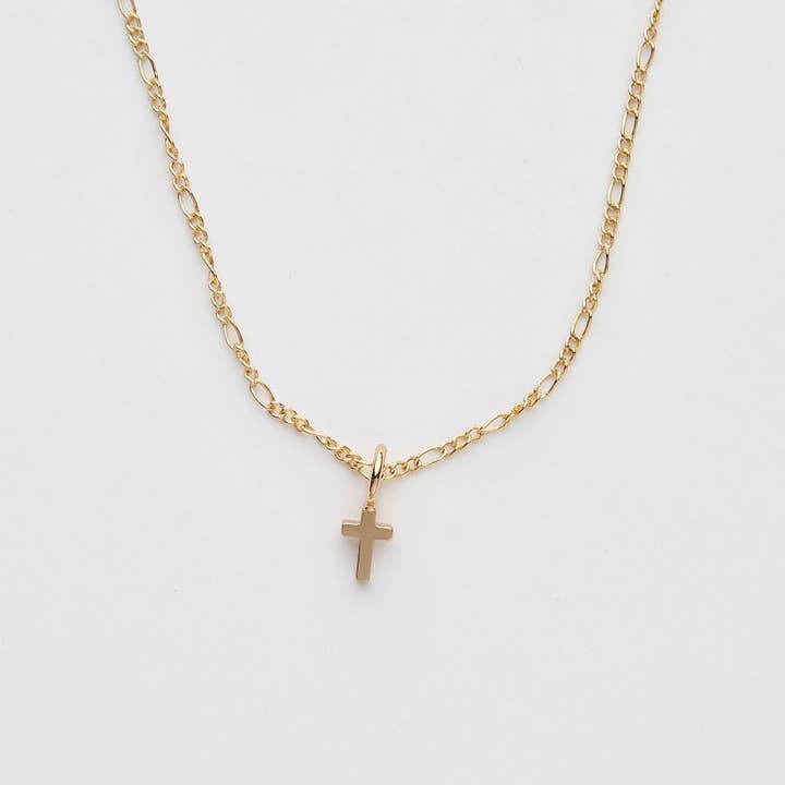 Brenda Grands Jewelry - Vente Colliers à pendentif - Collier pendentif croix délicate en or 24 carats4