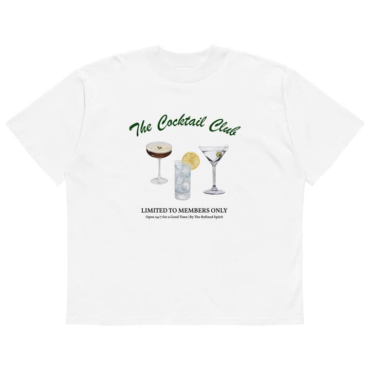 The Cocktail Club - Økologisk Oversized T-shirt for engroshandel hos The Refined Spirit
