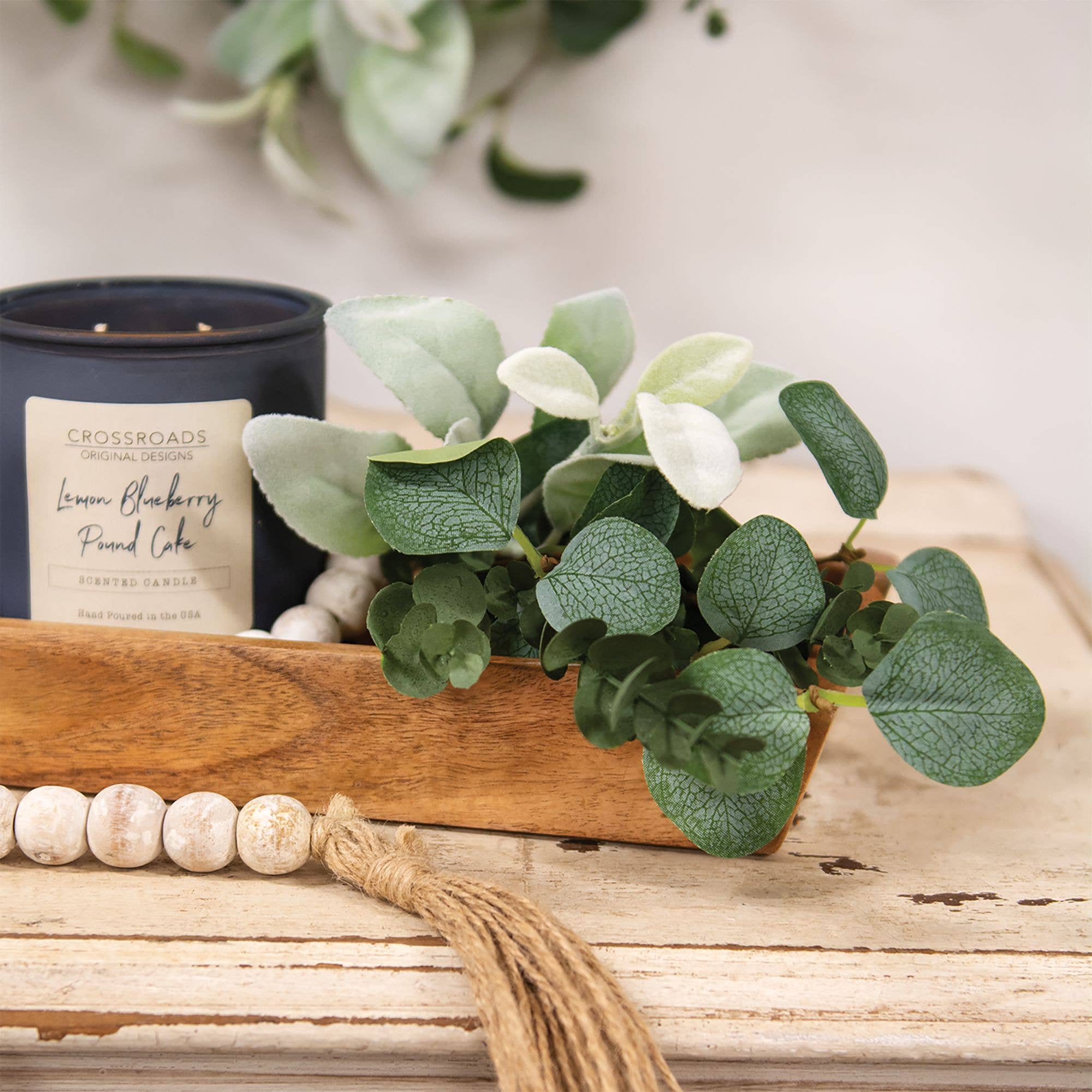 Saybrook Lane - Vente Plantes artificielles - Branche décorative artificielle Velours Oreille d’Agneau et Eucalyptus1