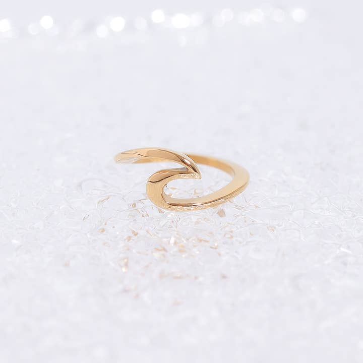 WJW - Wholesale Band/Stacked Ring - 18K Gold Wave Ring2