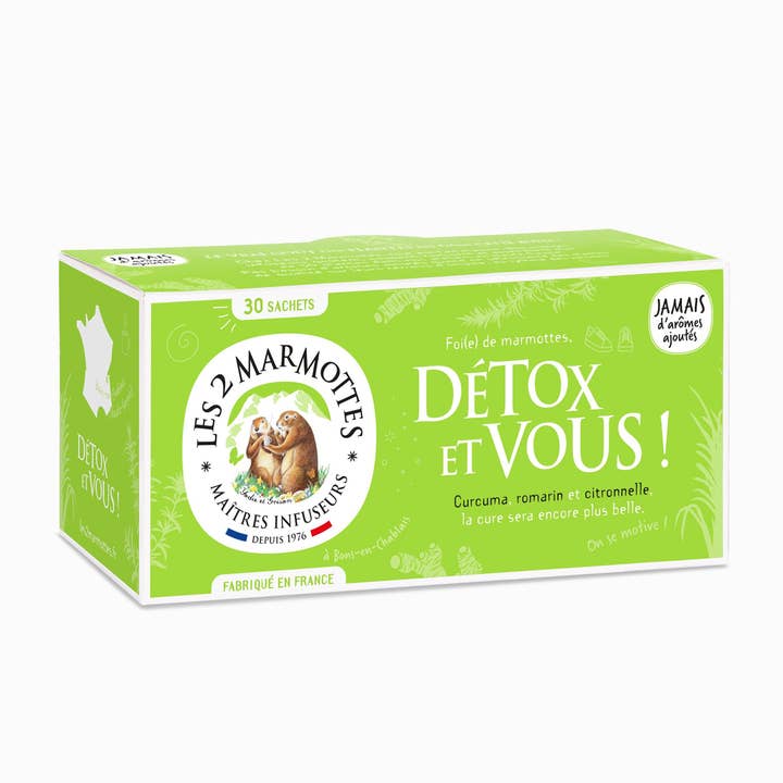 Detox infusion: turmeric & rosemary detoxifying herbal tea for wholesale by Les 2 Marmottes