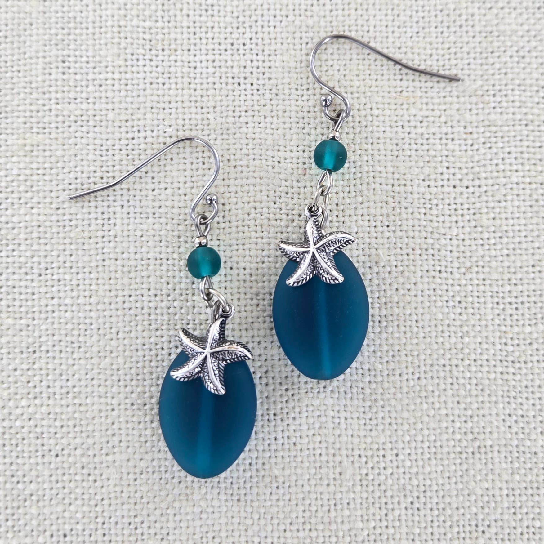 Sadie Green's Jewelry - Wholesale Dangle Earrings - Sea Glass Starfish Earring 1708-SP2