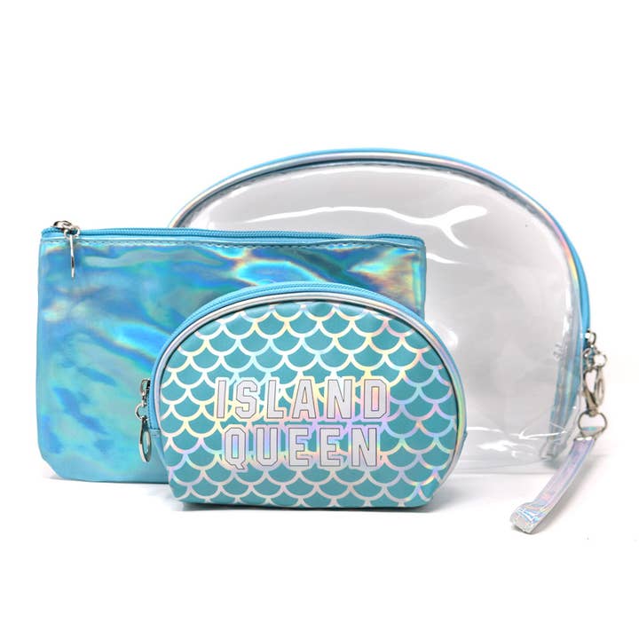 Selini New York - Wholesale Makeup/Cosmetic Bag - 3 Pc Island Queen Cosmetic Bag Set-LNCTB1781