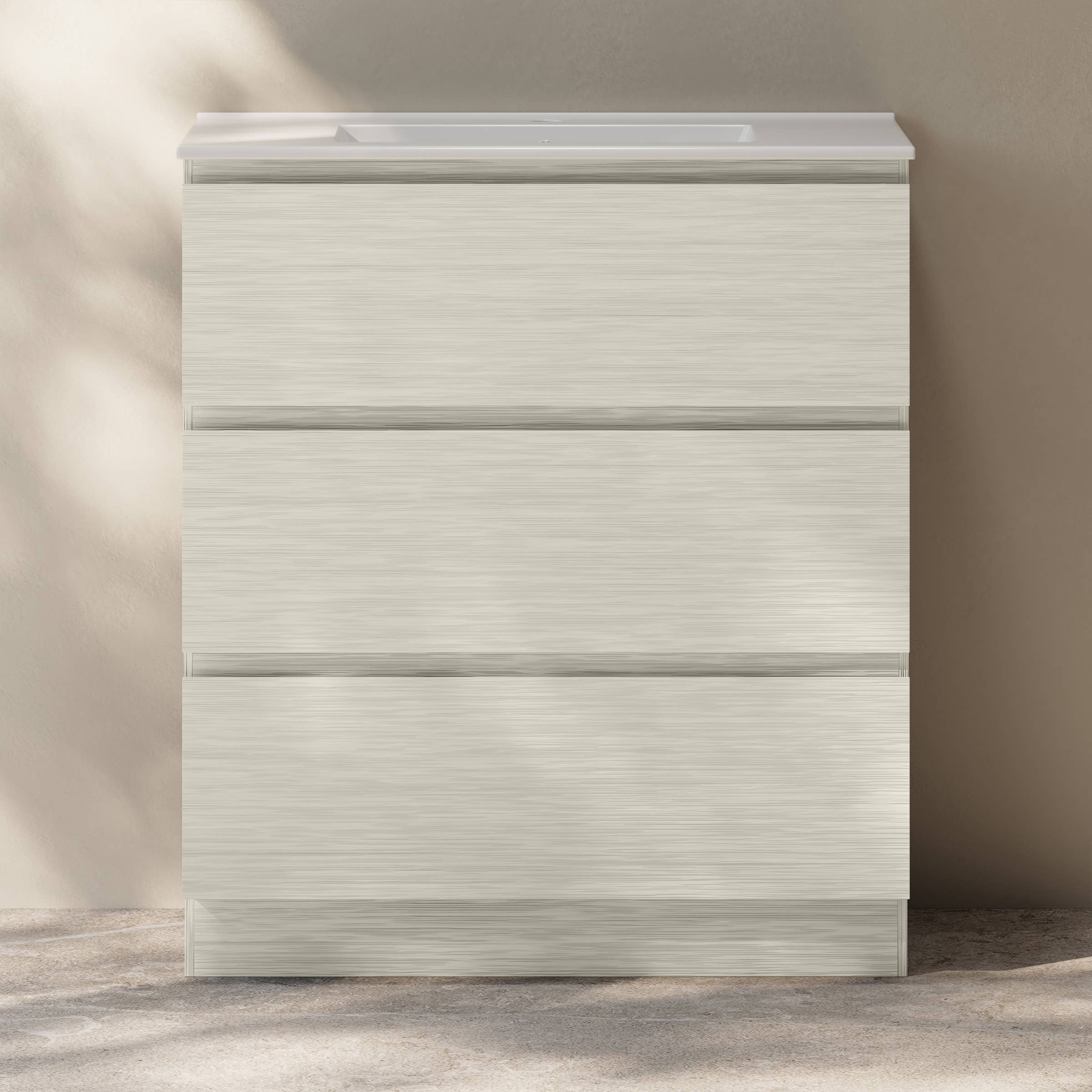 Swiss Madison - Wholesale Cabinet - Liberte 30" Freestanding Vanity White Oak w/ Sink6