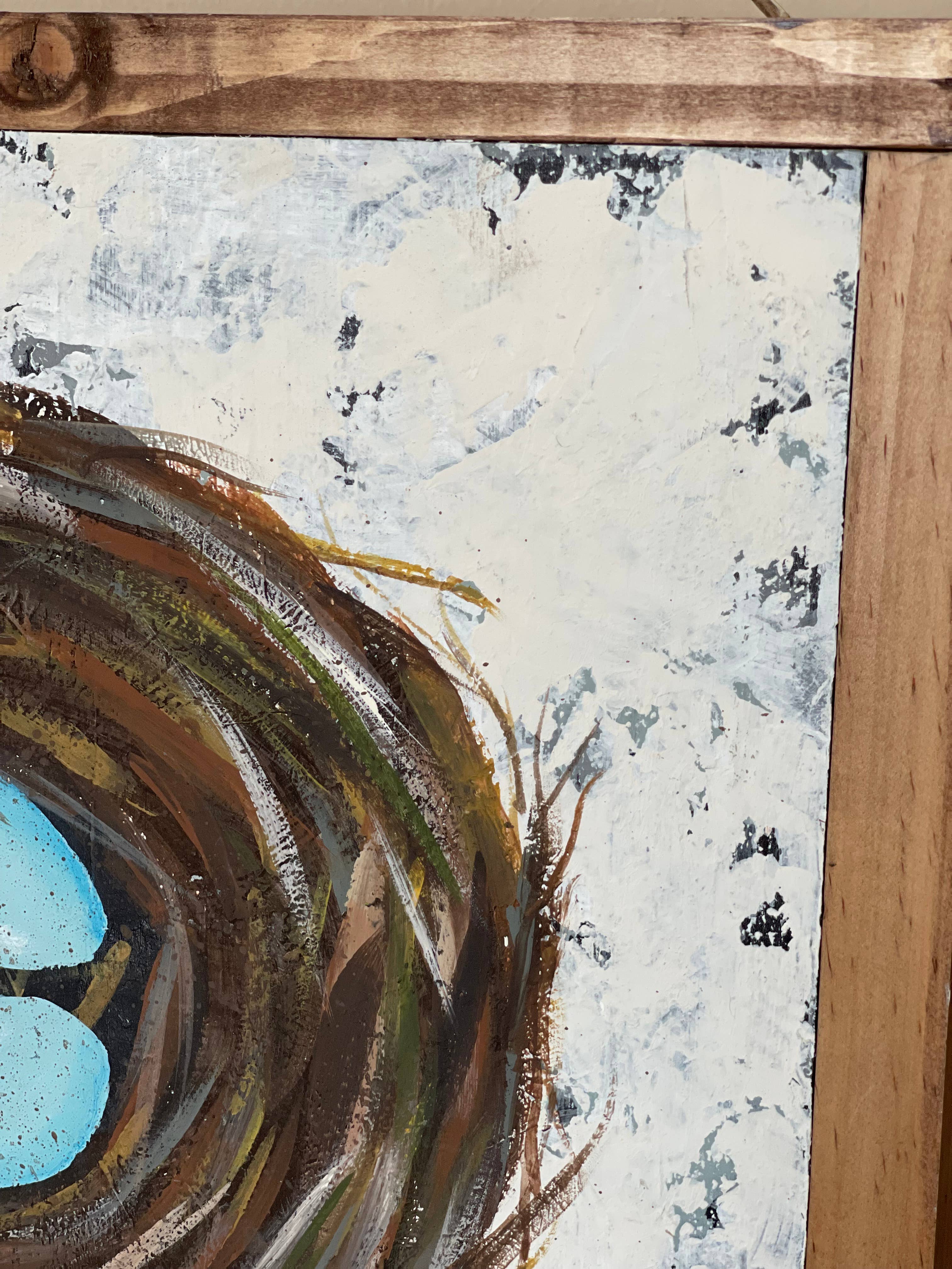 STUDIO527 - Wholesale Painting/Drawing - Bird Nest painting/spring decor/wall art/living room decor2