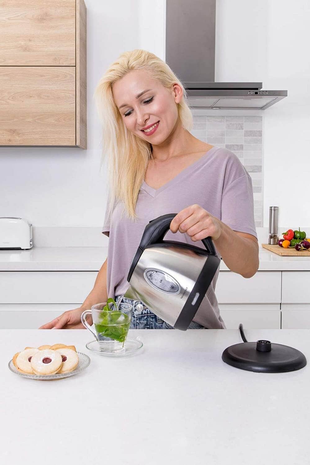 Mixpresso - Wholesale Electric Kettle - Mixpresso Stainless Steel Electric Kettle Cordless Pot 1.2L 1500W Strong Fast Boiling Pot, Water Boiler With Boil Dry Protection4