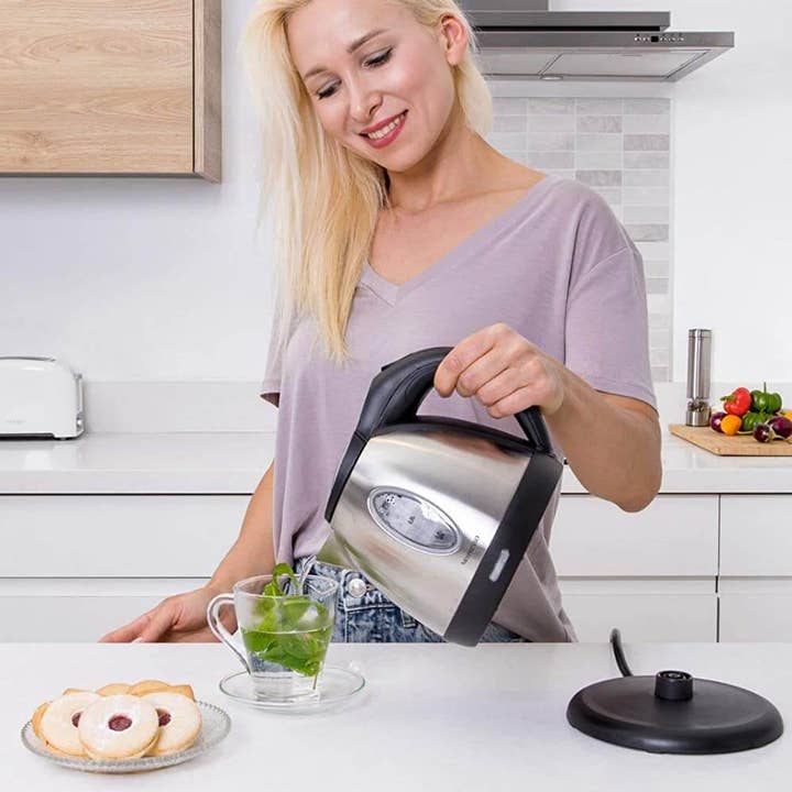 Mixpresso - Wholesale Electric Kettle - Mixpresso Stainless Steel Electric Kettle Cordless Pot 1.2L 1500W Strong Fast Boiling Pot, Water Boiler With Boil Dry Protection4