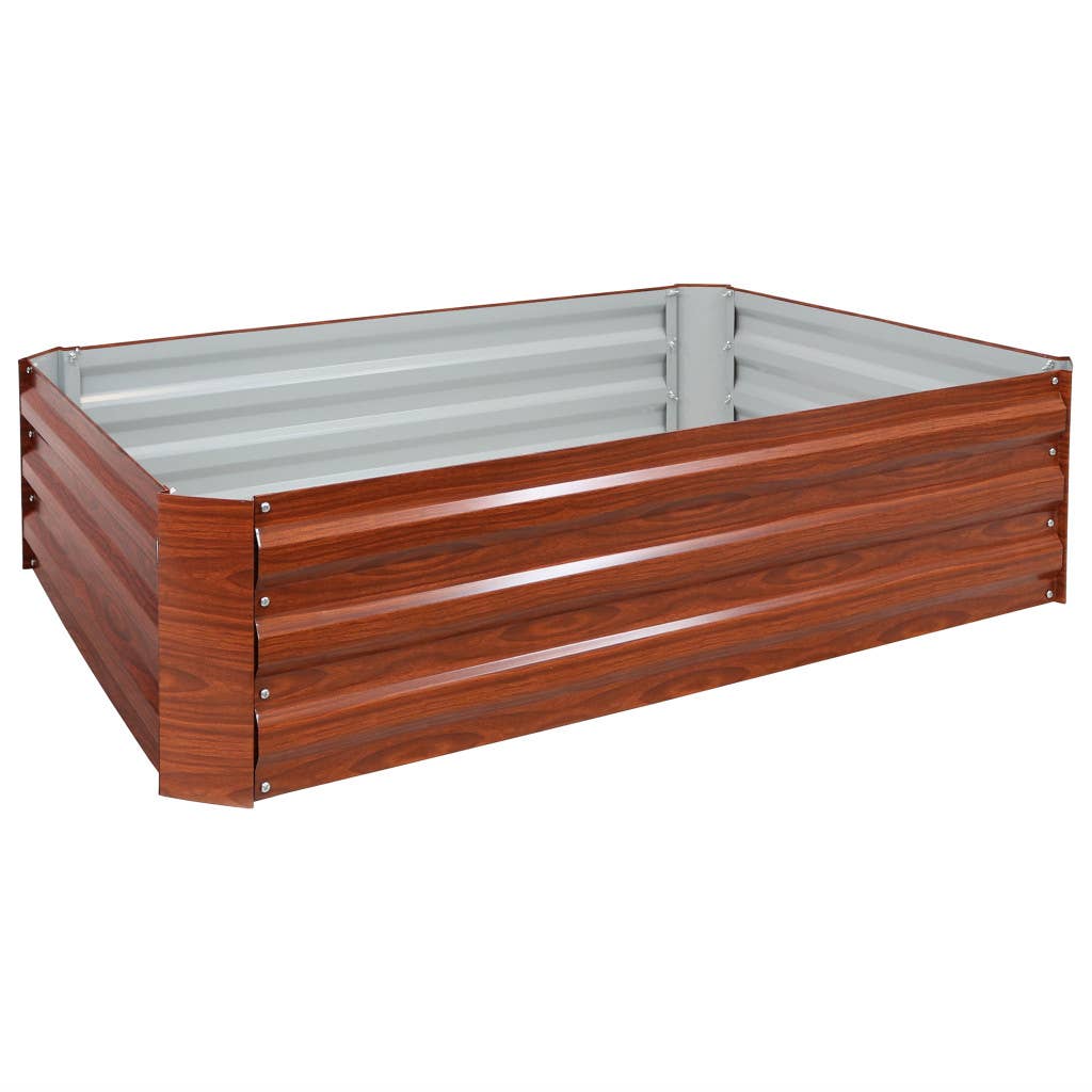 HomeRoots - Wholesale Planter Box - 12" X 48" Brown Steel Rectangular Raised Garden Bed0