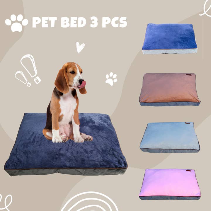 2 Packs Matelas Chien Microfibre 70Cm*50Cm*10 (5 Couleurs) pour la vente par Amomi