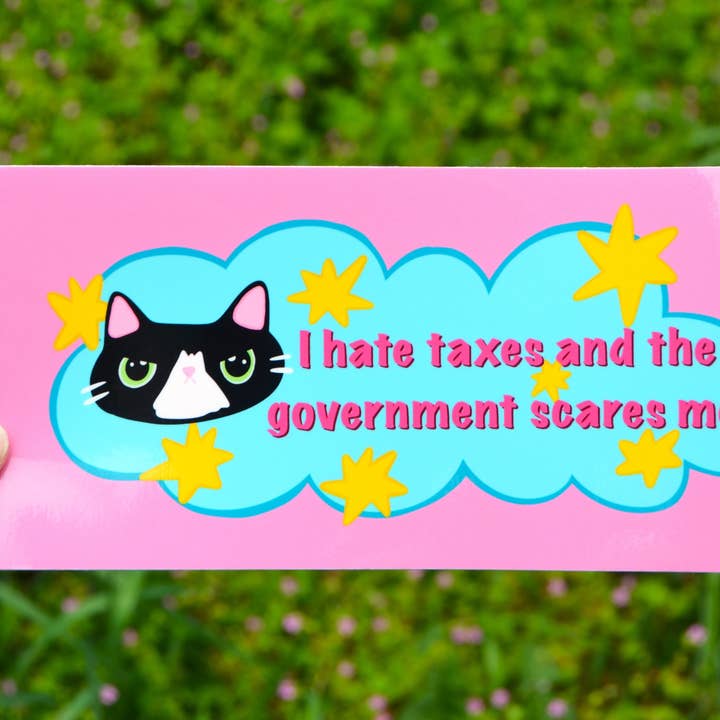 I Hate Taxes Bumper Sticker for wholesale by Bus 20 Ceramics