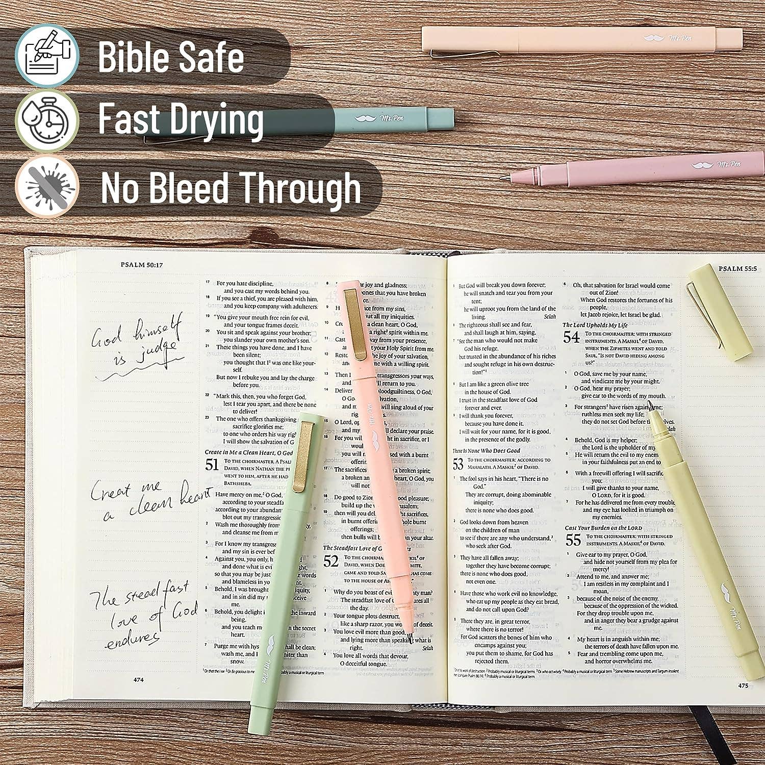 Mr. Pen - Vendita all'ingrosso Penne - Mr. Pen Penne Estetiche Confezione da 6 Inchiostro Nero Asciugatura Rapida5