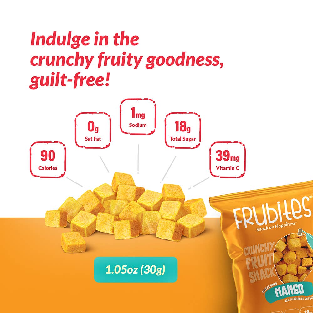 Frubites – wholesale Dried/dehydrated fruit – Frubites Freeze-Dried Mango | Healthy Fruit Snack2