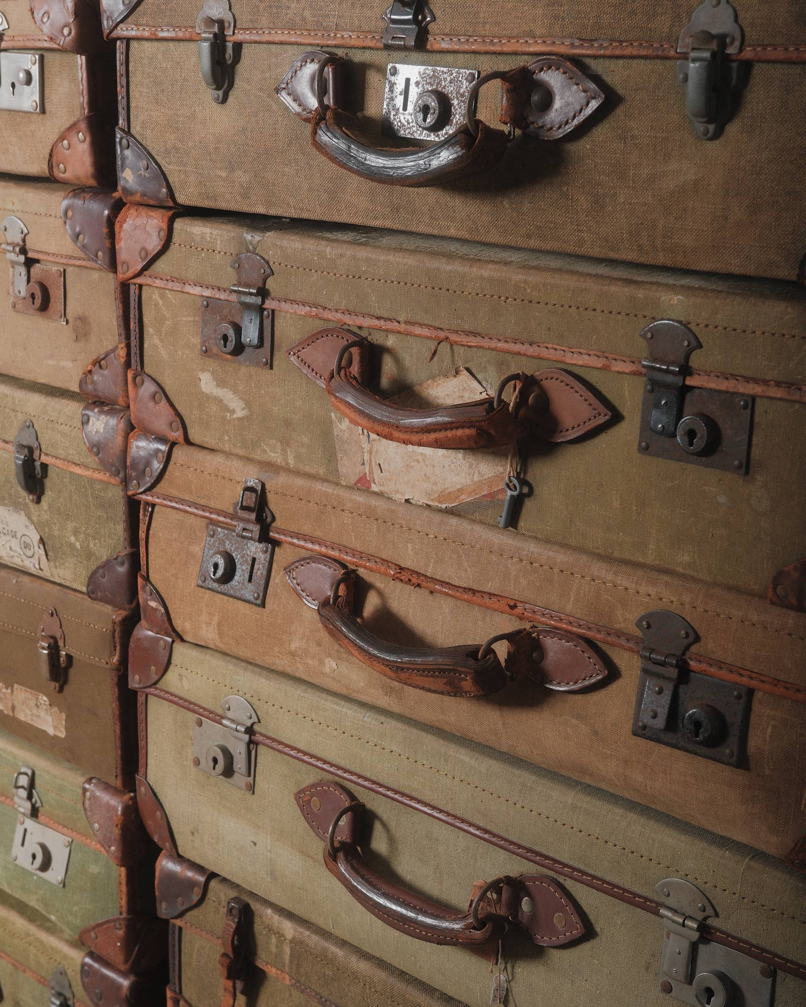 Golden Oldies Antiques - Wholesale Luggage - Vintage British Military Canvas Suitcase1