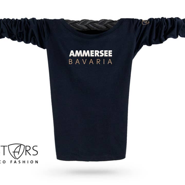 Glitter longsleeve organic cotton | CTe Black for wholesale by AMMERSEE BAVARIA