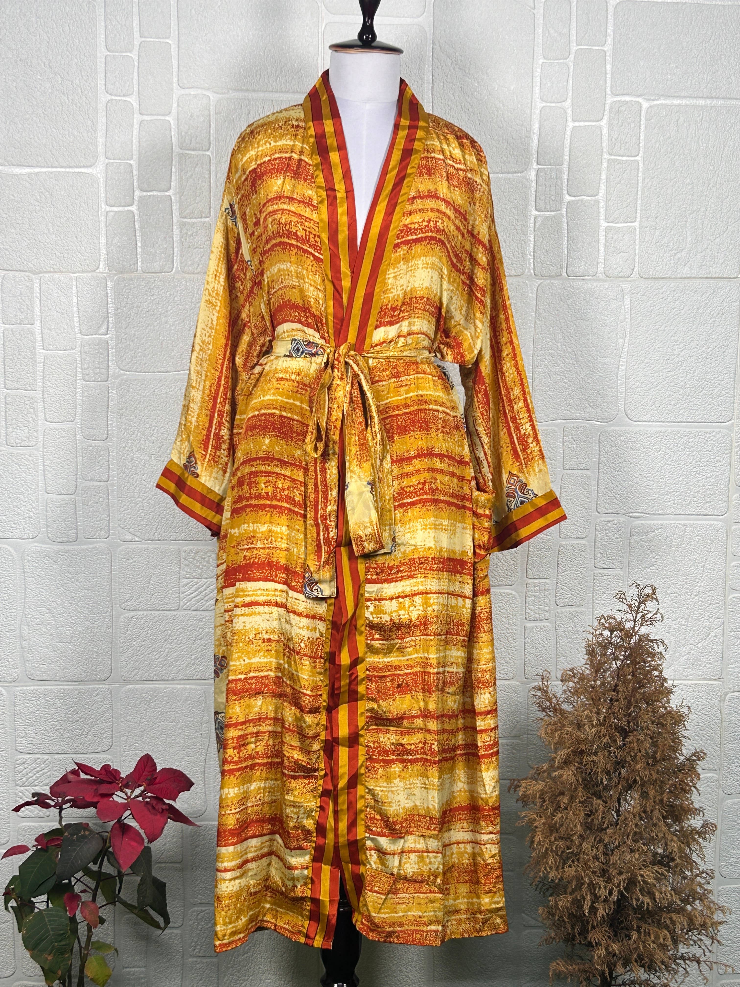 The Eastern Loom – Robe - Mulher por atacado – Robe Kimono de Seda Indiana | 100% Roupa de Lazer em Sari de Seda Reciclada