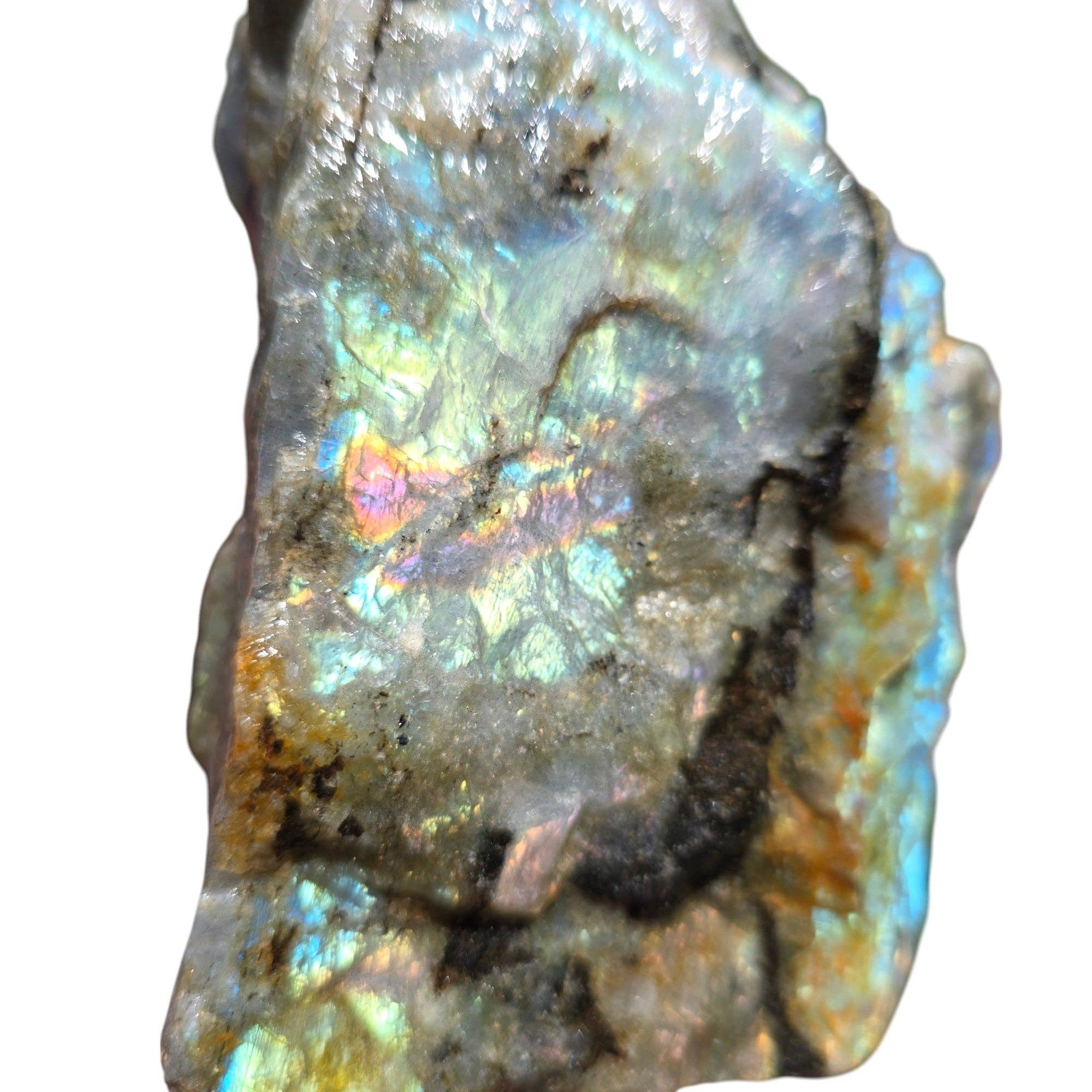 Lapidary Central – wholesale Spiritual stone/crystal – Labradorite Rough Chunk – Madagascar Flash with Rare Pink & Purple1