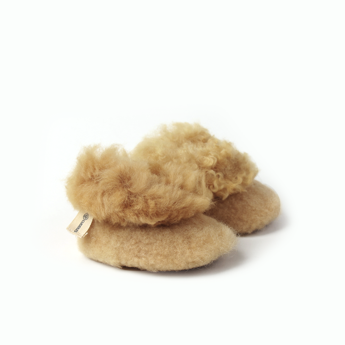 Tan Baby n Kids Babypantoffeln aus Alpaka- und Merinowolle, Hellbraun für den Großhandel auf Faire3