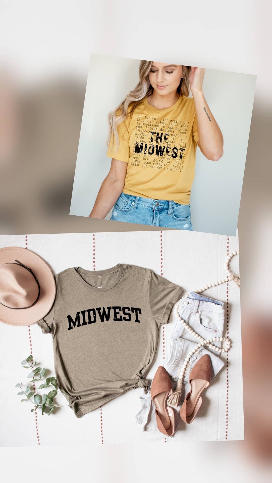 Fox and Owl Apparel-Graphic Tee's - Wholesale Screen Printed T-Shirt - Women's - The Midwest Gold Bella Canvas Western Graphic Tee Free Ship1