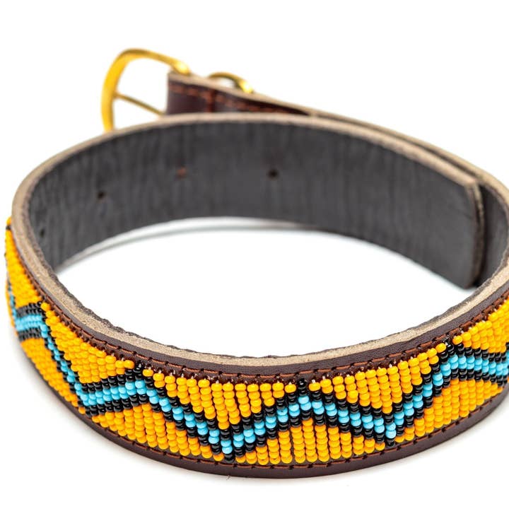 Maasai Beaded Leather Dog Collar for wholesale by MAASAI CHIEF
