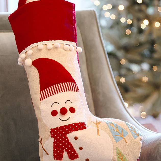 Dibor – wholesale Holiday Stocking – Christmas Friends Pom Pom Stocking3