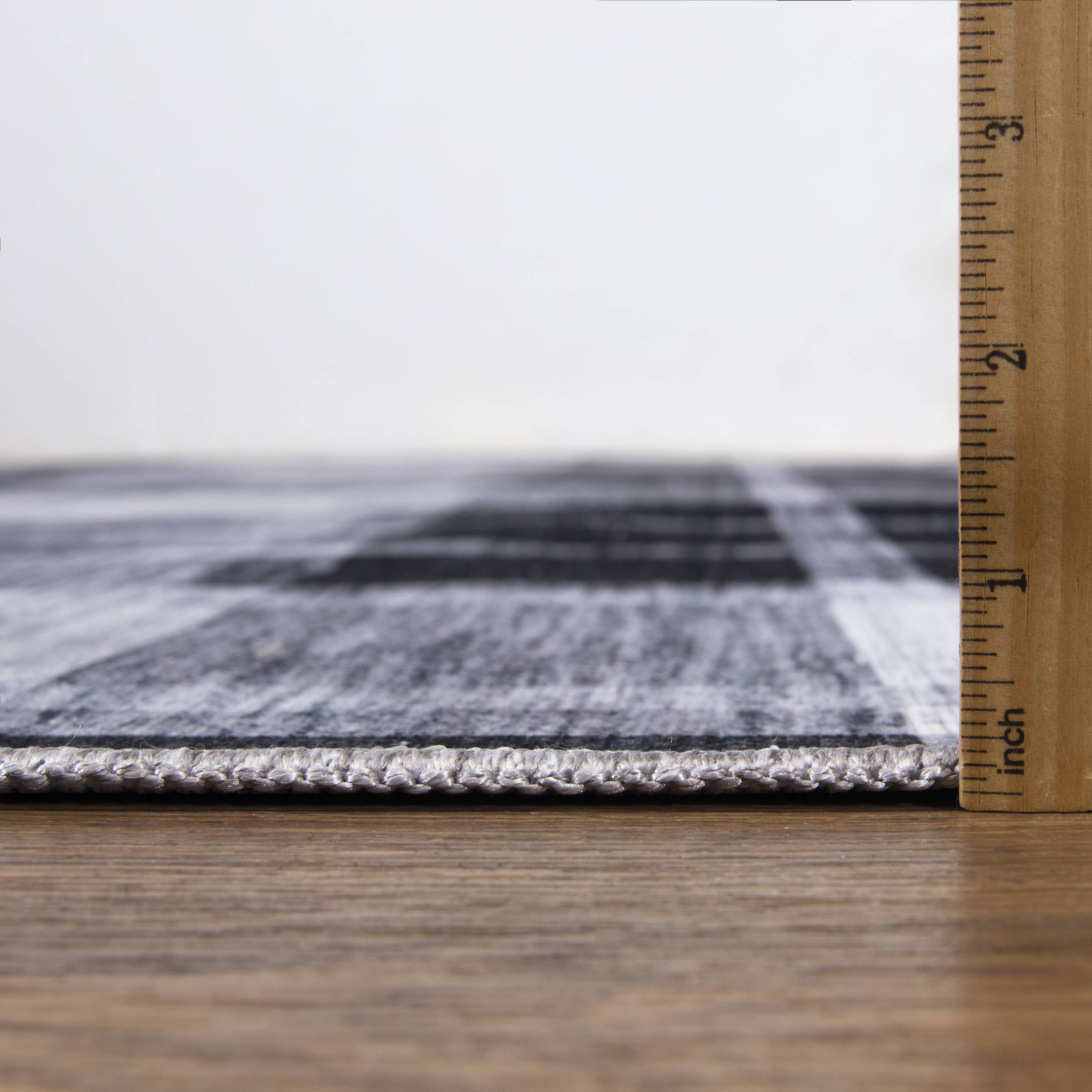 Abani Rugs - Venta al por mayor Alfombra pequeña - Alfombra Abani Parker PAR130A de cuadros, color crema, negro, lavable5